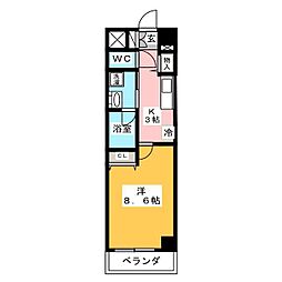 NEWCITYAPARTMENTS円上町 1Kの間取図画像