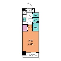 エスリード上前津リビア 1Kの間取図画像