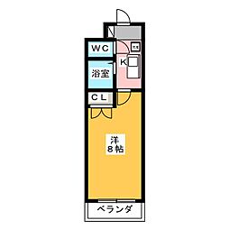 タウンコート児島 1Kの間取図画像