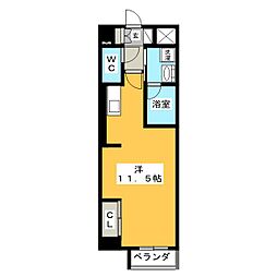 グラヴィス鶴舞 ワンルームの間取図画像