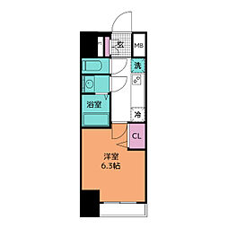 ディアレイシャス矢場町 1Kの間取図画像
