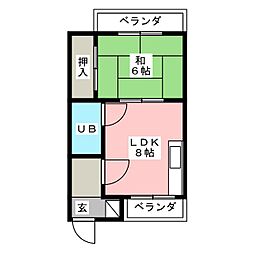 福井ビル 1DKの間取図画像