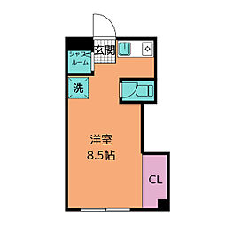 フラワービル ワンルームの間取図画像