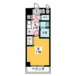 シーズスクエアー 1Kの間取図画像