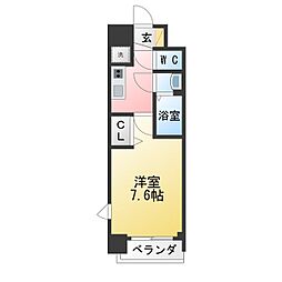 プレサンス久屋大通公園エアリー 1Kの間取図画像