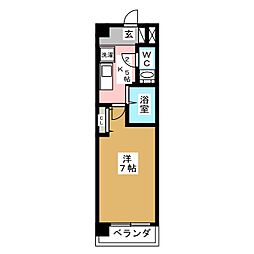 パークフラッツ金山 1Kの間取図画像