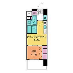 ザ・パークハビオ新栄 1DKの間取図画像