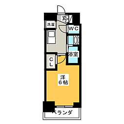 エステムコート名古屋新栄2アリーナ 1Kの間取図画像