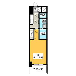 S-RESIDENCE鶴舞2 1Kの間取図画像
