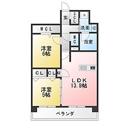 プレサンスロジェ上前津駅前2 2LDKの間取図画像