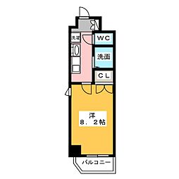 プログレッソ鶴舞 1Kの間取図画像