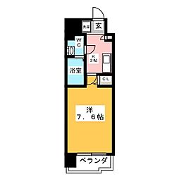 エコロジー鶴舞レジデンス 1Kの間取図画像