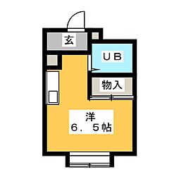 プレ・ド・ジャルダン正木 1Kの間取図画像