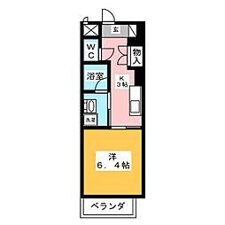 Ceres鶴舞 1Kの間取図画像