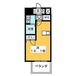 プレサンス鶴舞公園ウィズ 1Kの間取図画像