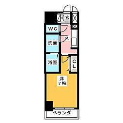 エスレジデンス鶴舞駅前 1Kの間取図画像