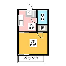 ビアンカ・デ・ソル 1Kの間取図画像