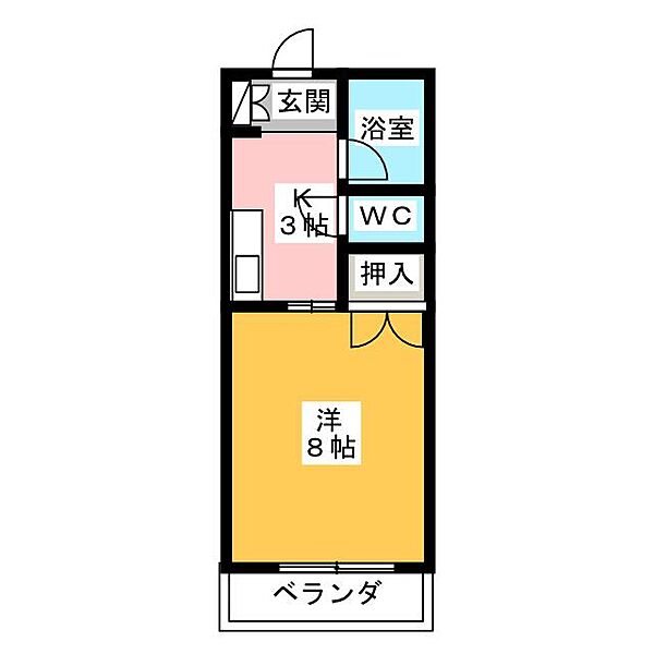 ヴィラ社が丘II ｜愛知県名古屋市名東区社が丘４丁目(賃貸アパート1K・2階・24.88㎡)の写真 その2