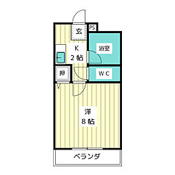 エクシードK 1Kの間取図画像