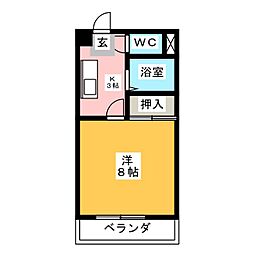 グリーンビレッジ 1Kの間取図画像
