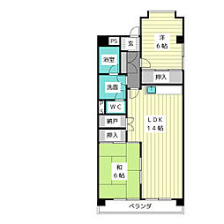 シャンポール幹1 2LDKの間取図画像