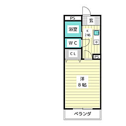 ドエルハラ 1Kの間取図画像