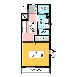 ブルッシュフィールド社台 1DKの間取図画像