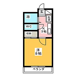 グリーンヒルズ図書館通り 1Kの間取図画像