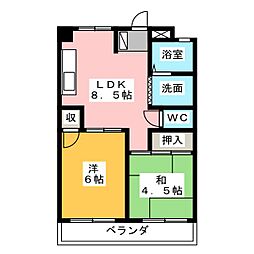 パールハイツ 2DKの間取図画像