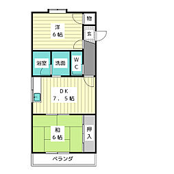 ムーニー新宿 2DKの間取図画像