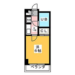 パルテノンリンデン 1Kの間取図画像