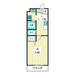 HERMITCRAB 1Kの間取図画像