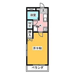 ジュネ・エールM 1Kの間取図画像