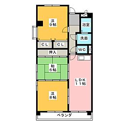 セブン仲田 3LDKの間取図画像