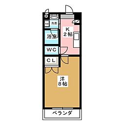 シテイライフ明が丘 1Kの間取図画像