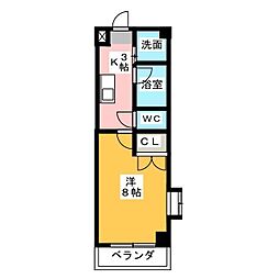 タウンライフ朝日が丘 1Kの間取図画像