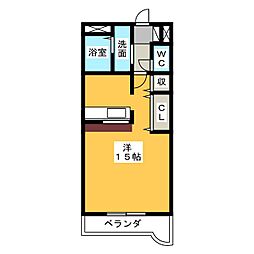 アクアフィオーレ ワンルームの間取図画像