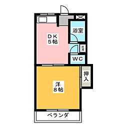 エクセレンス名東 1DKの間取図画像