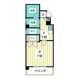 アールズコート一社東 1Kの間取図画像