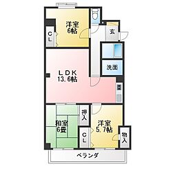 OS・SKYサンメイト 3LDKの間取図画像