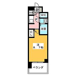 ラドゥセール本郷 1Kの間取図画像