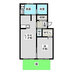 ファミール桜作 1LDKの間取図画像
