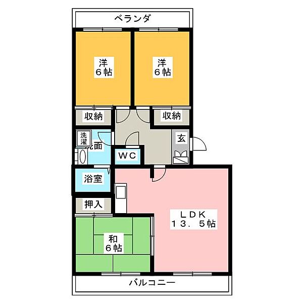 フォレストハウス ｜愛知県名古屋市守山区大屋敷(賃貸マンション3LDK・3階・71.49㎡)の写真 その2