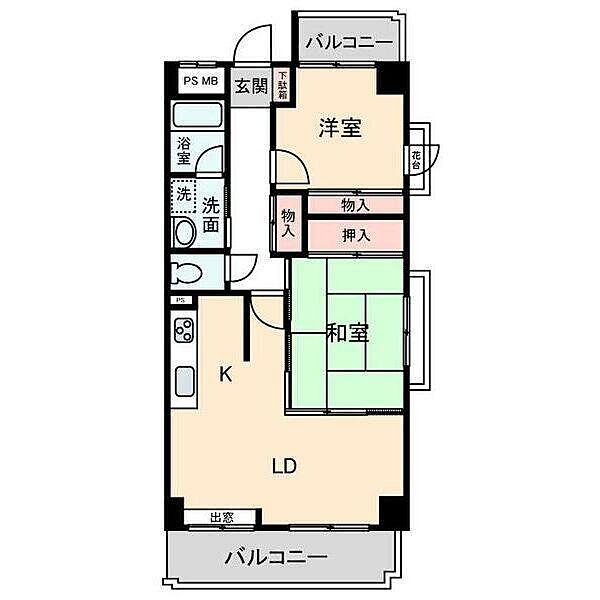 ウーリィパレス第二大森 ｜愛知県名古屋市守山区大森１丁目(賃貸マンション2LDK・4階・57.12㎡)の写真 その2