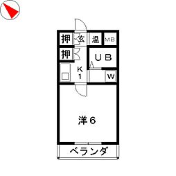シングルマンション　マコト 1階1Kの間取り
