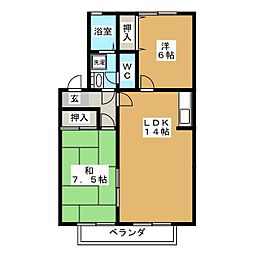 ノール・フォレスト 2LDKの間取図画像