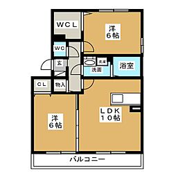 グラスウィン 2LDKの間取図画像