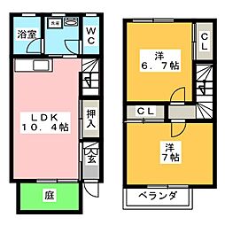 アプトエーデルワイス 2LDKの間取図画像