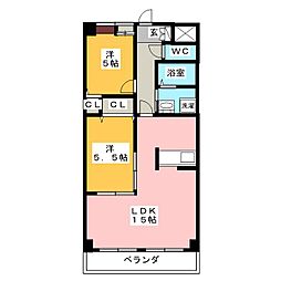 マーヴェラス 2LDKの間取図画像