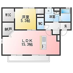 カーサ・ヴィアーレ 1LDKの間取図画像